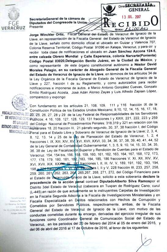 Solicita FGE desafuero de Dip Federal Alberto Silva, por abuso de autoridad