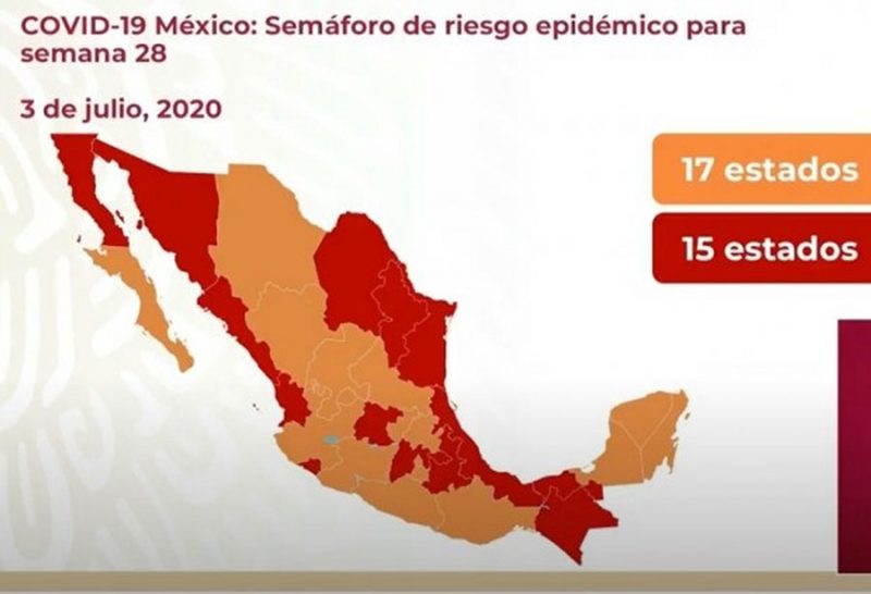 Veracruz en rojo con otros catorce estados