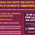 Fosas del Panteón Municipal son gratuitas; Ayuntamiento de Veracruz llama a denunciar cobros indebidos