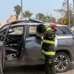 Atiende PC municipal de Veracruz explosión de cilindro de gas LP en vehículo particular